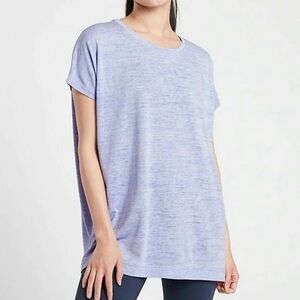 Athleta Periwinkle Heather Scoop Short Sleeve Release Breezy Tee
